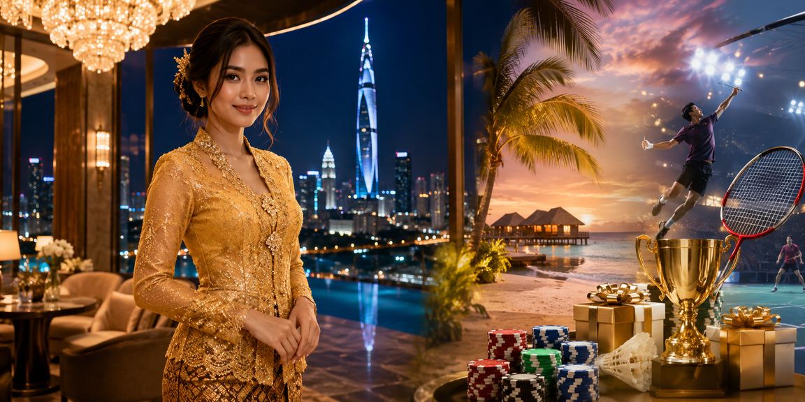 Suasana hiburan kasino dalam talian di Kuala Lumpur dengan pakaian kebaya tradisional Malaysia